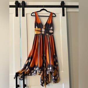 Elegant Orange and Black Dress